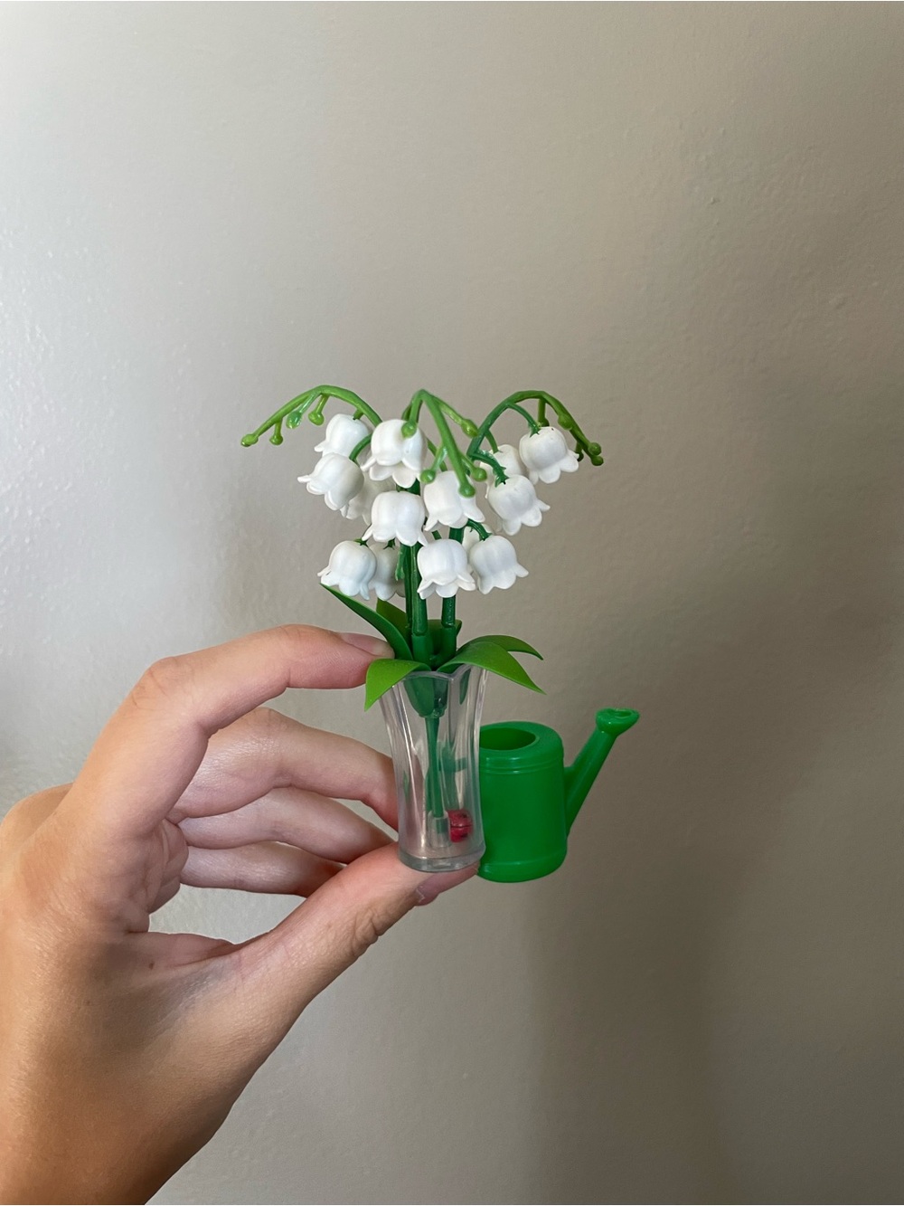 Lily of the Valley Trinket with Green Watering Can and teeny lady bug